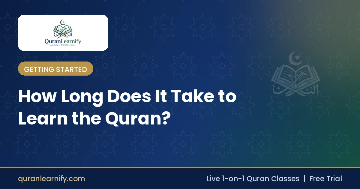 Timeline showing stages of learning to read and recite the Quran
