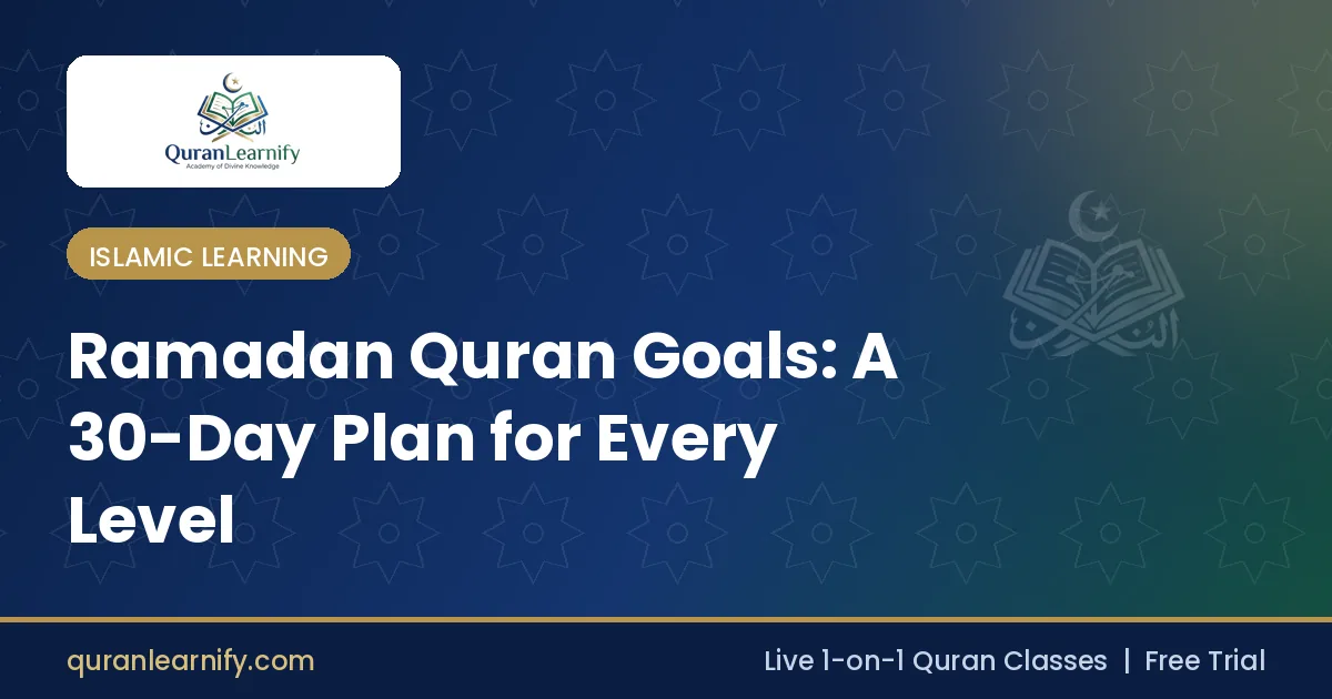 30-day Ramadan Quran goals plan