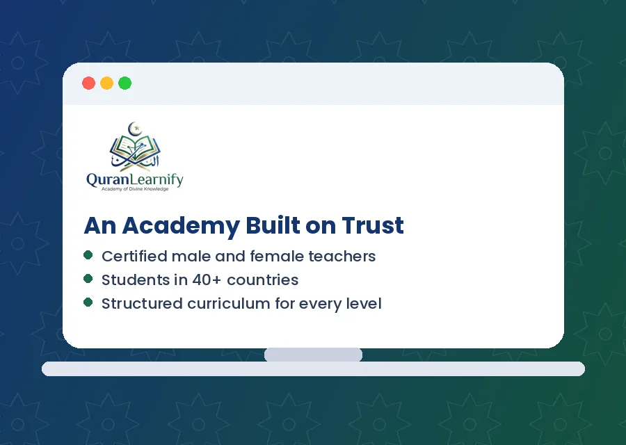 Illustration of a QuranLearnify teacher conducting a live one-on-one online Quran class
