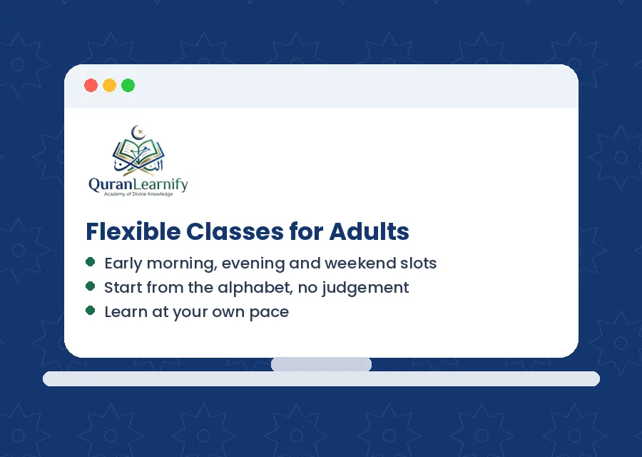 Adult student in Australia taking a live online Quran class with a certified teacher