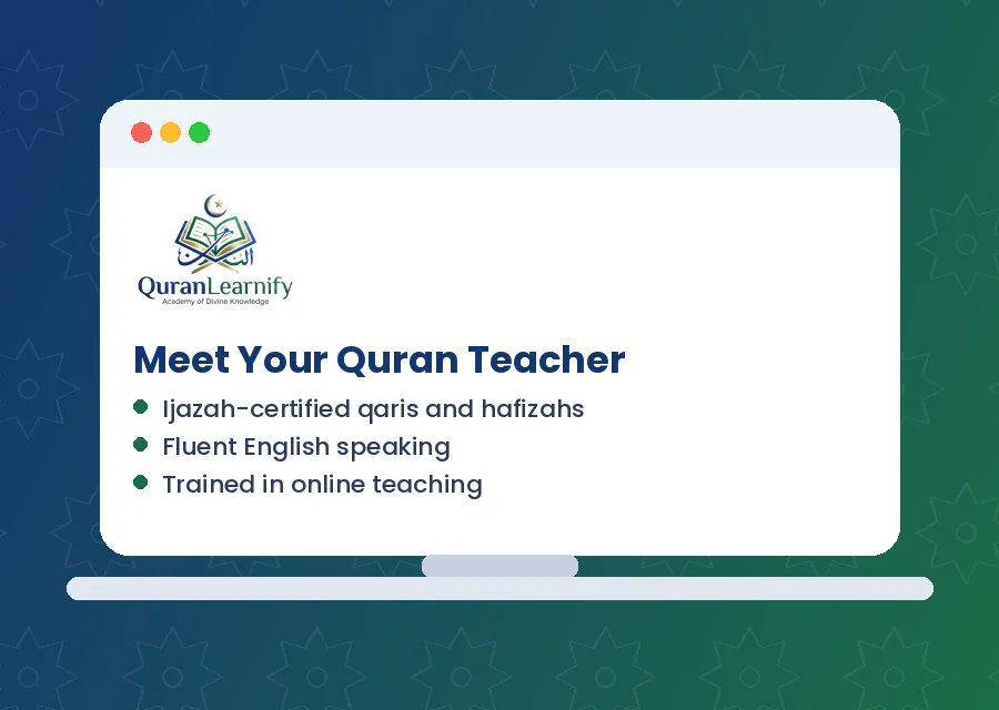 Online Quran teacher preparing for a live class from home